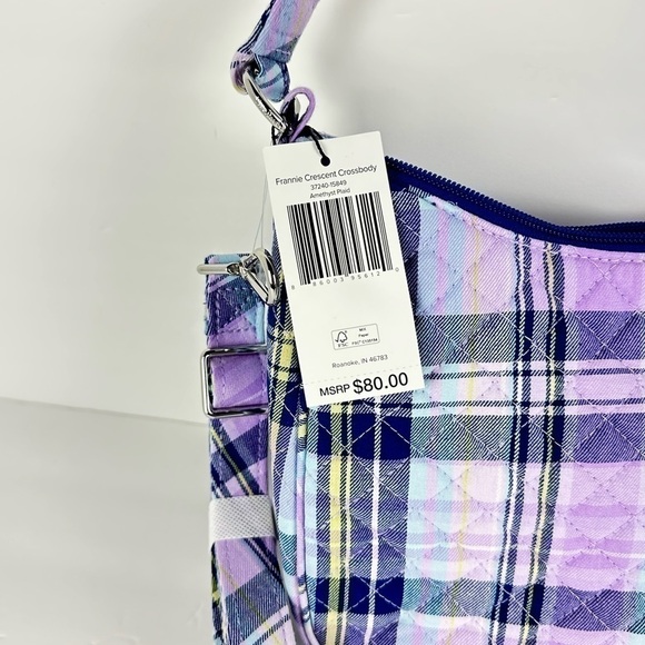 NWT Vera Bradley Cotton Frannie Crescent Crossbody Purse - Picture 6 of 9